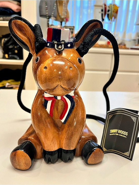 Timmy Woods Handbags - Timmy Woods Democratic Donkey Minaudiere Brown & Black